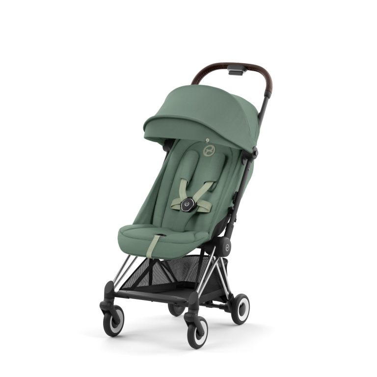 Poussette-Cybex-Coya-Chrome-Dark-Brown-Leaf-Green