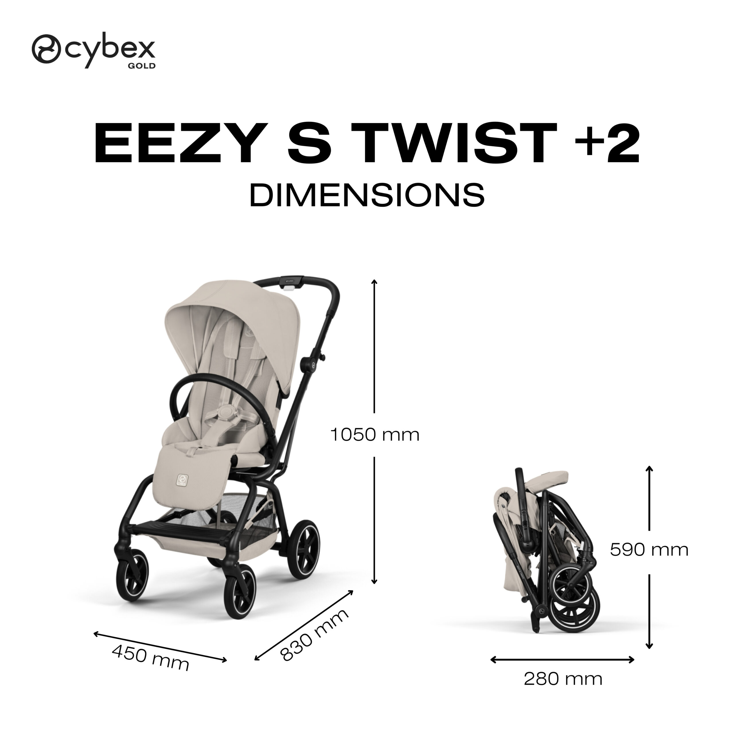 Poussette Cybex Eezy S Twist+2 BLK Dune Grey – Image 8