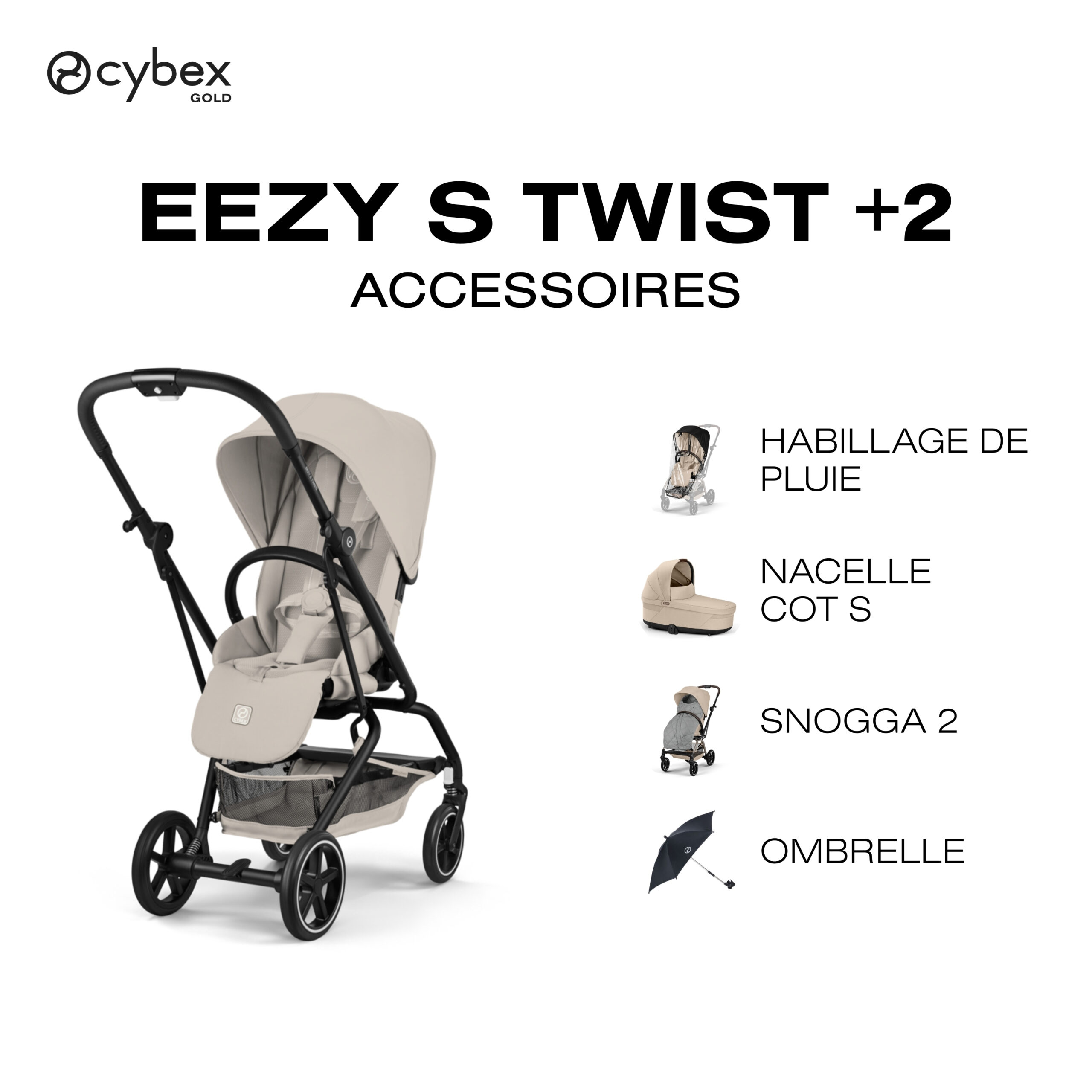 Poussette Cybex Eezy S Twist+2 BLK Dune Grey – Image 7