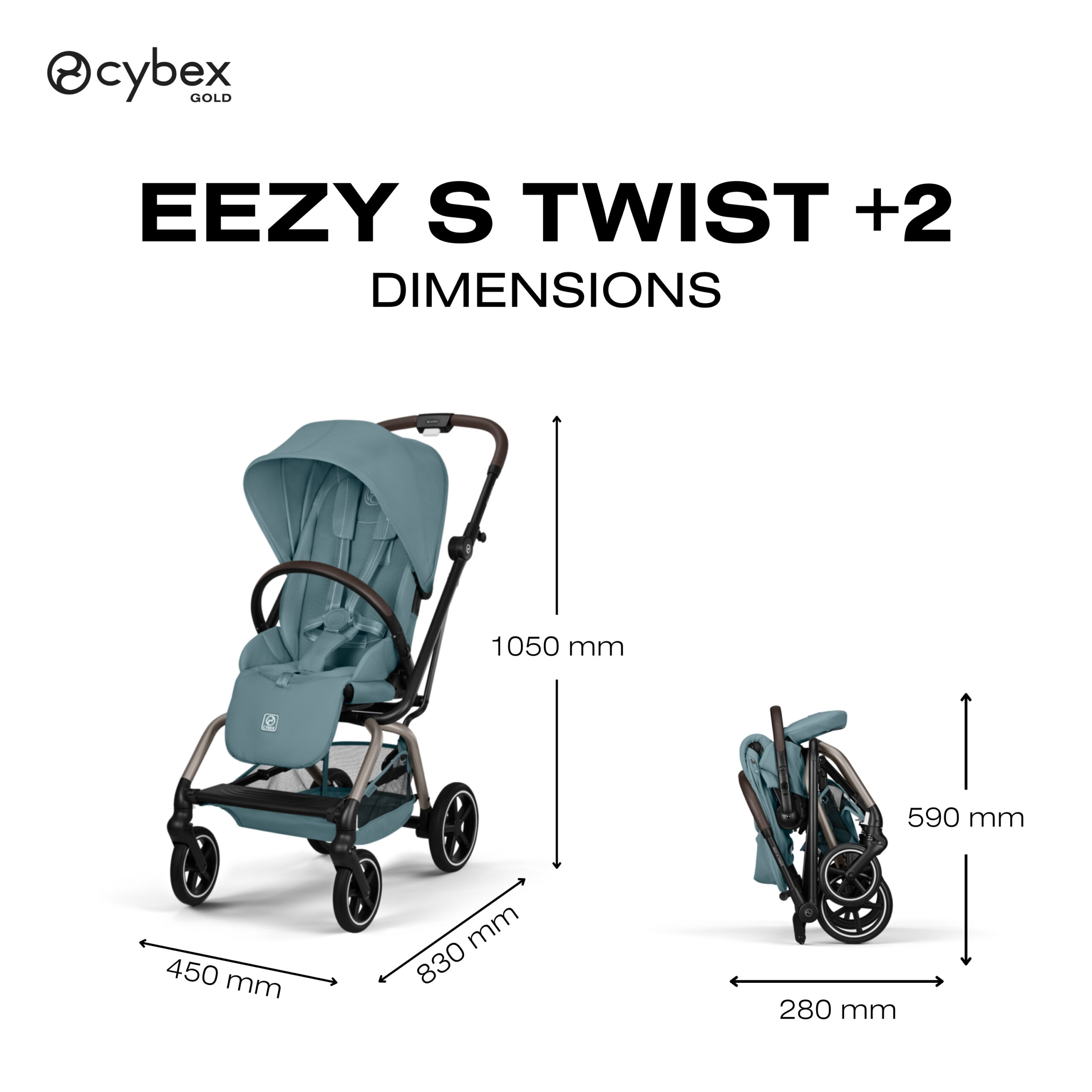 Poussette Cybex Eezy S Twist+2 TPE Stormy Blue – Image 9