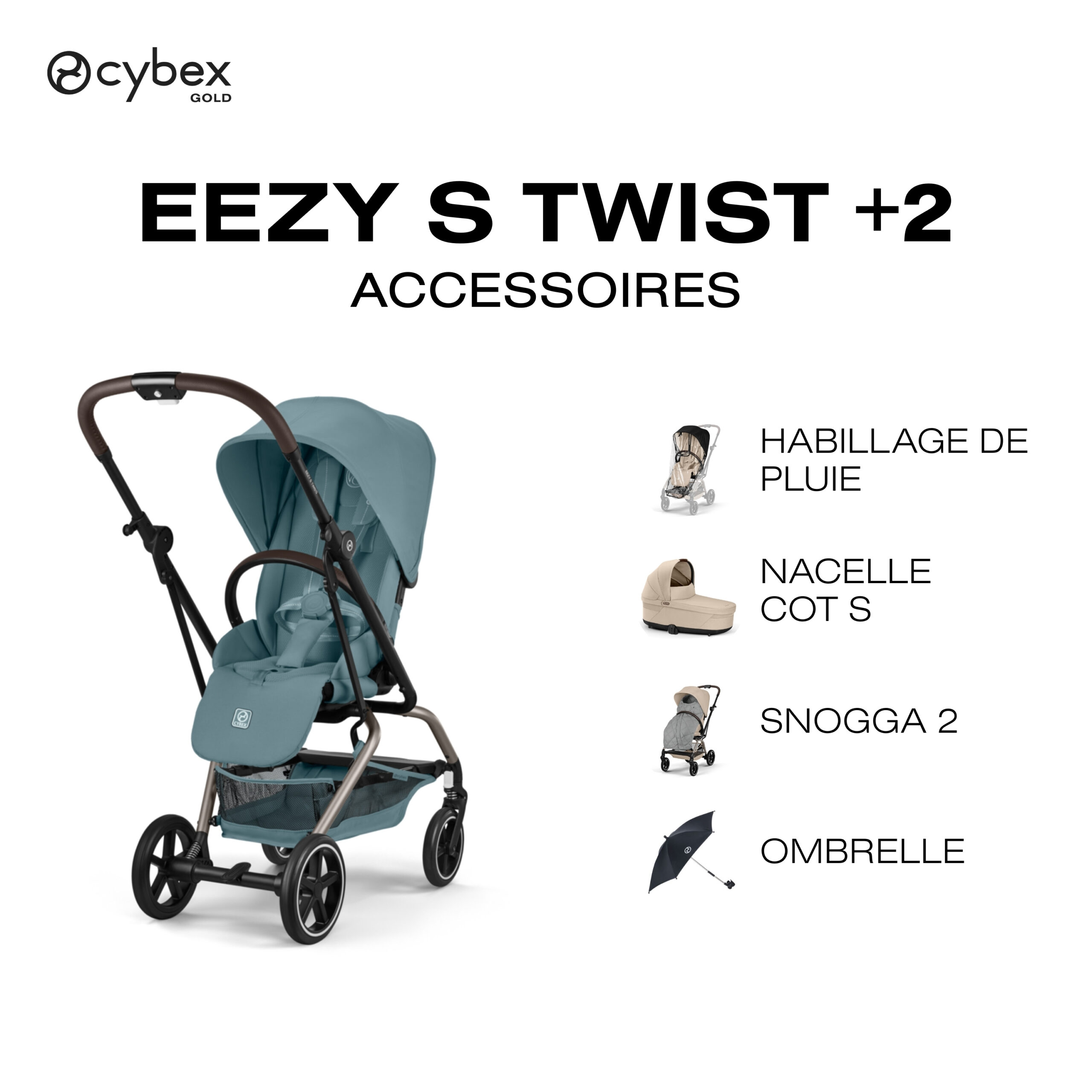 Poussette Cybex Eezy S Twist+2 TPE Stormy Blue – Image 8