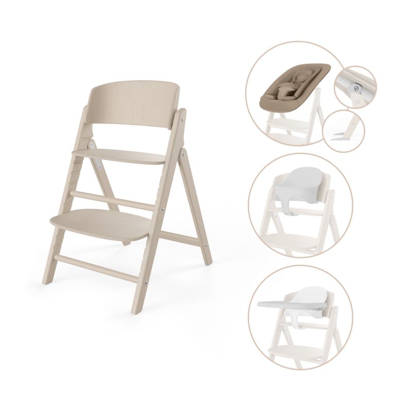 Set-chaise-haute-Cybex-Click-Fold-4en1-All-Natural