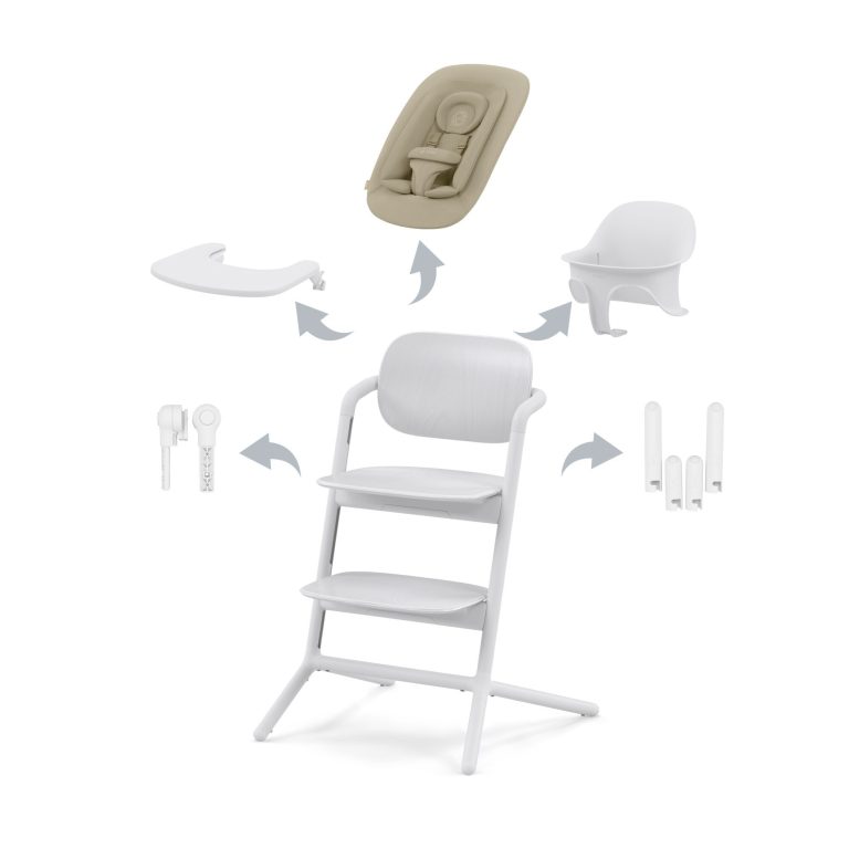Set-chaise-haute-Cybex-Lemo-4en1-All-White