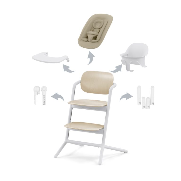 Set-chaise-haute-Cybex-Lemo-4en1-Sand-White