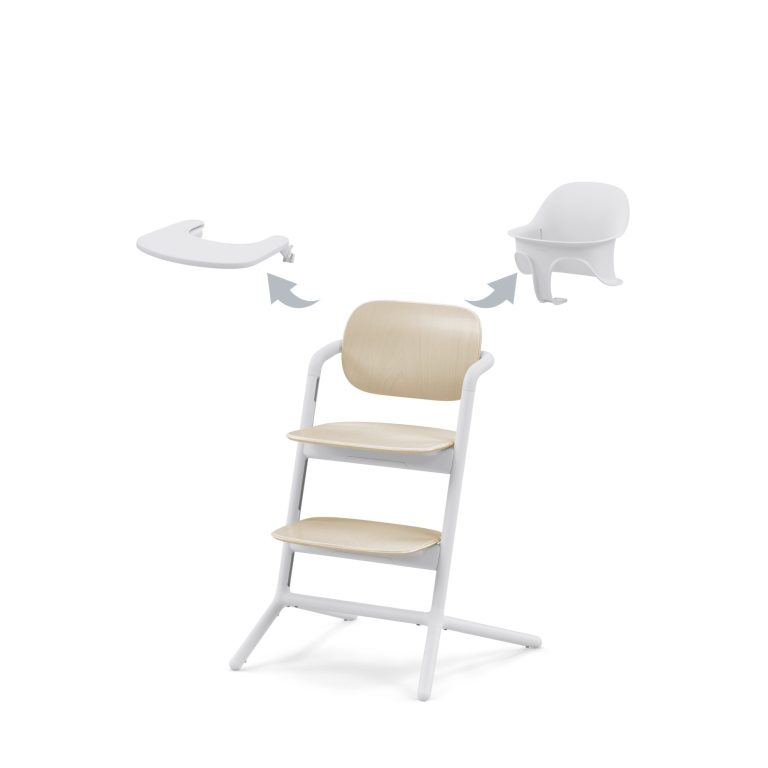 Set-chaise-haute-Cybex-Lemo-Sand-White