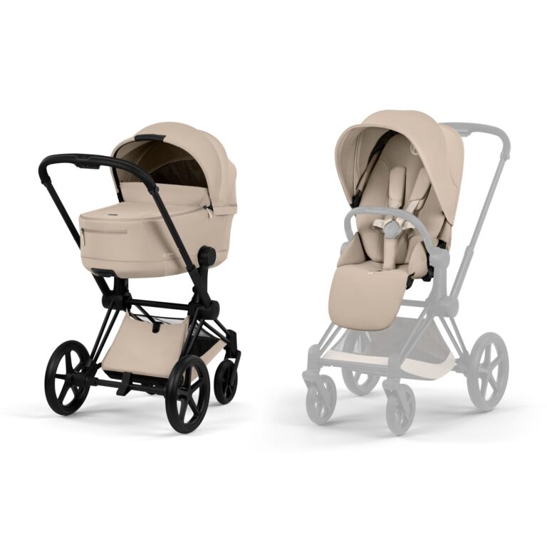 Poussette Cybex Priam Comfort Avec Nacelle Matt Black:Cosy Beige