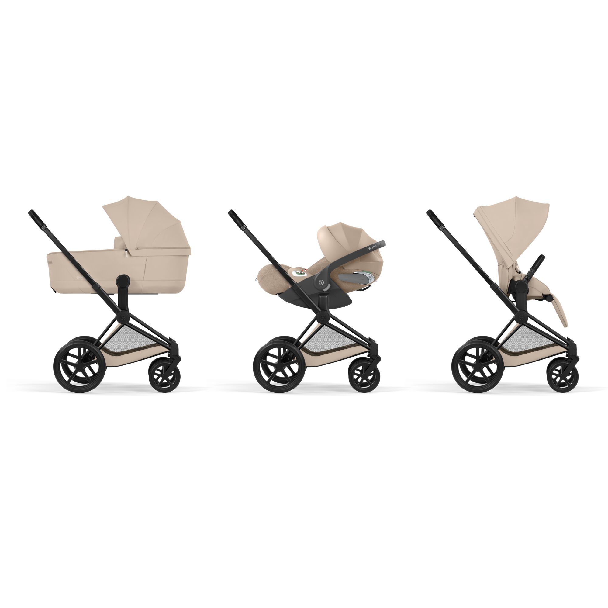 Poussette Cybex Priam Comfort avec nacelle Matt Black/Cosy Beige – Image 6