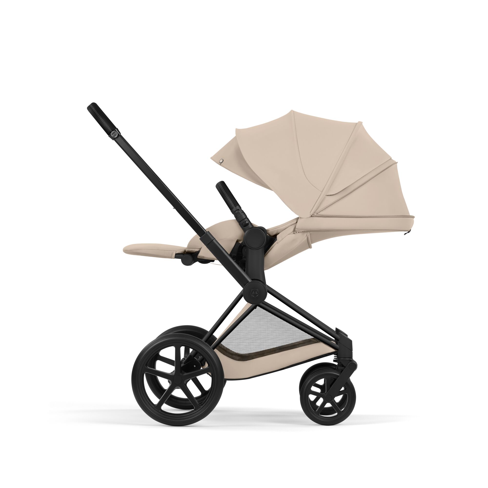 Poussette Cybex Priam Comfort avec nacelle Matt Black/Cosy Beige – Image 3