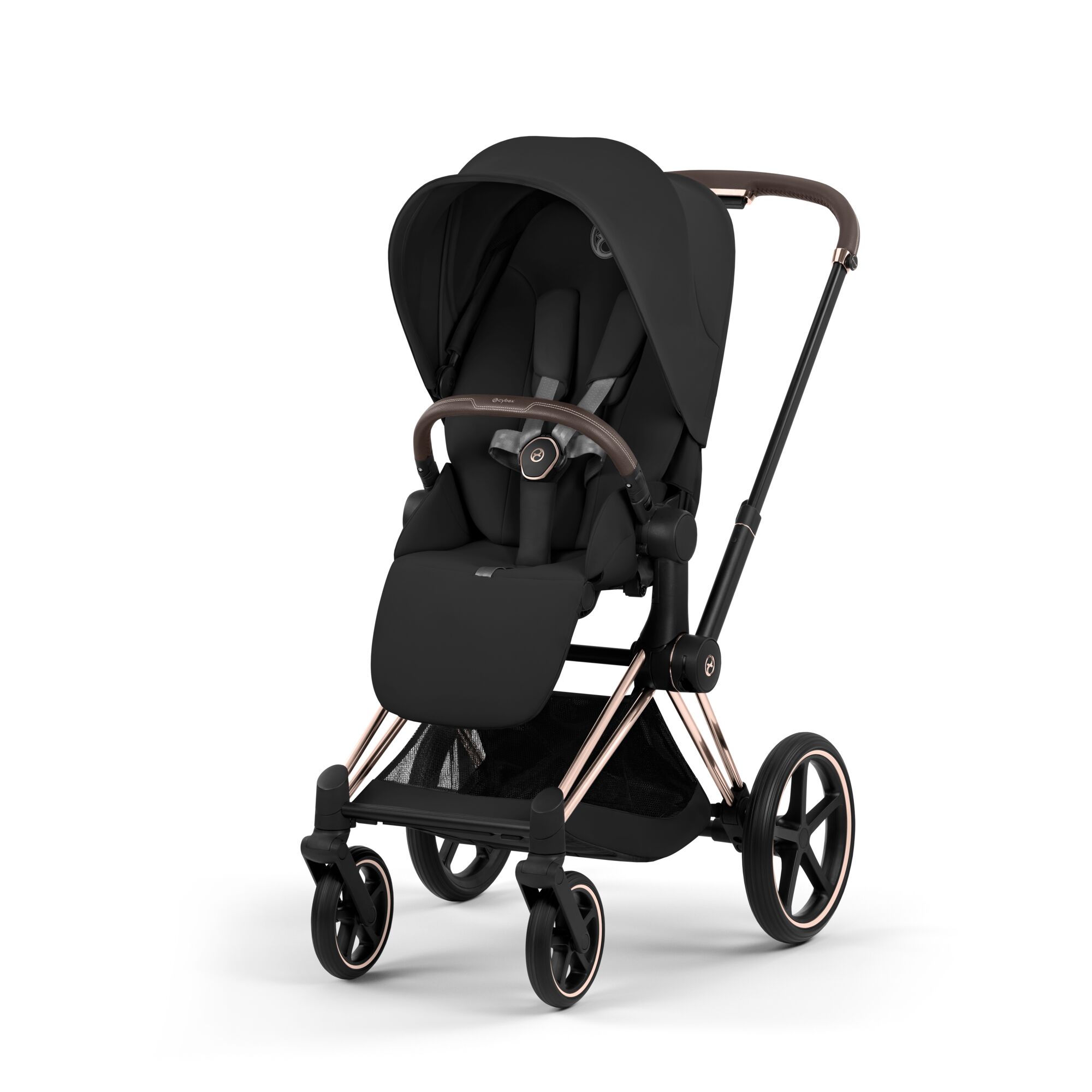 Poussette Cybex Priam Comfort avec nacelle Rosegold/Sepia Black – Image 7