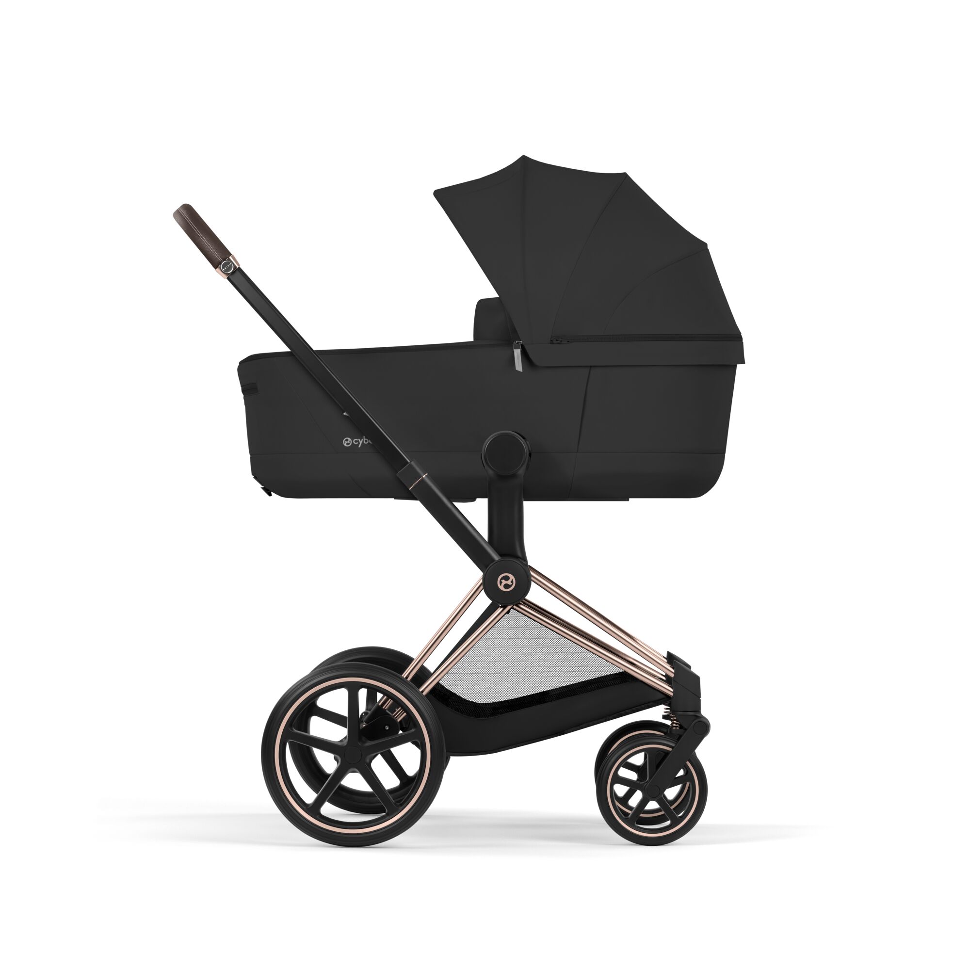 Poussette Cybex Priam Comfort avec nacelle Rosegold/Sepia Black – Image 5