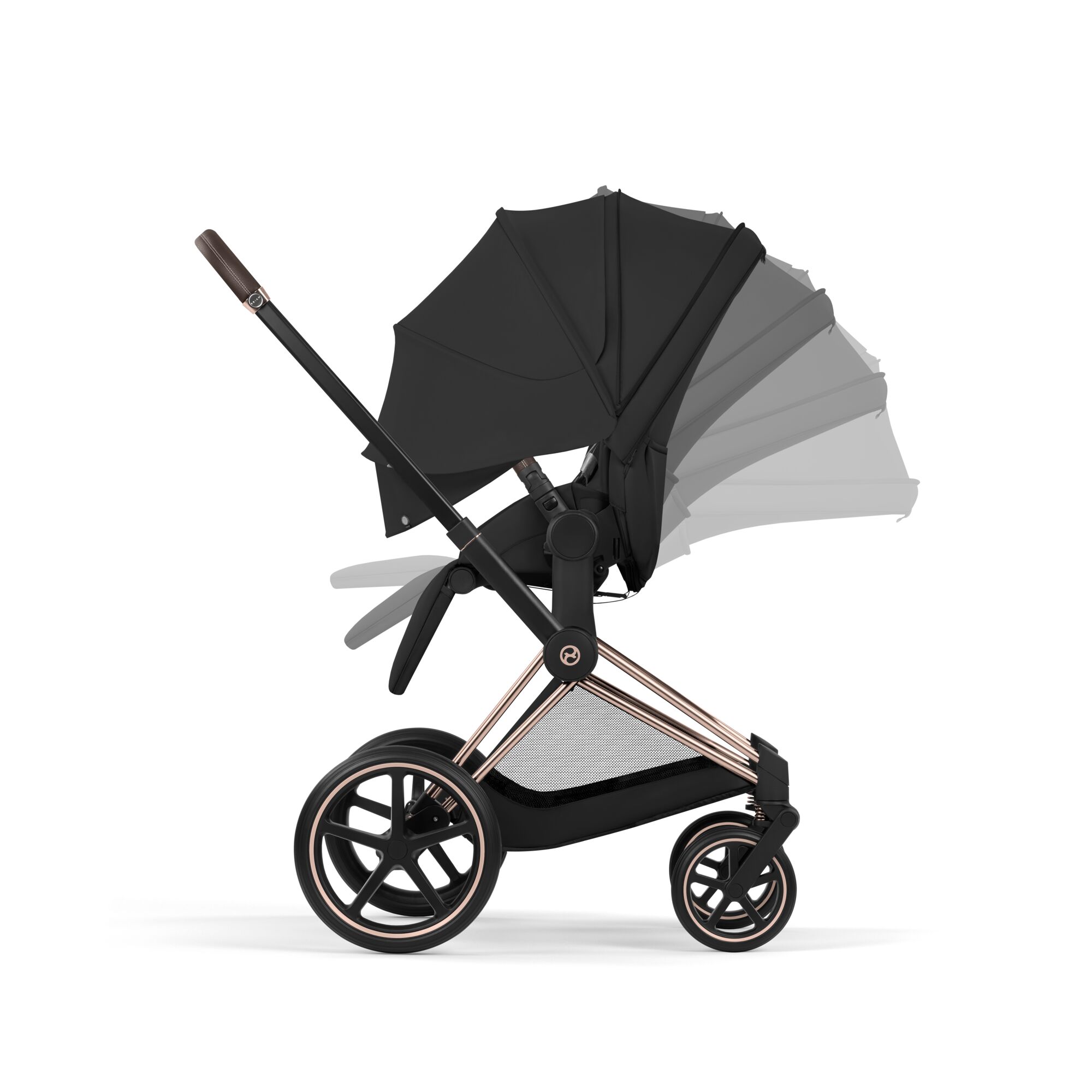 Poussette Cybex Priam Comfort avec nacelle Rosegold/Sepia Black – Image 3