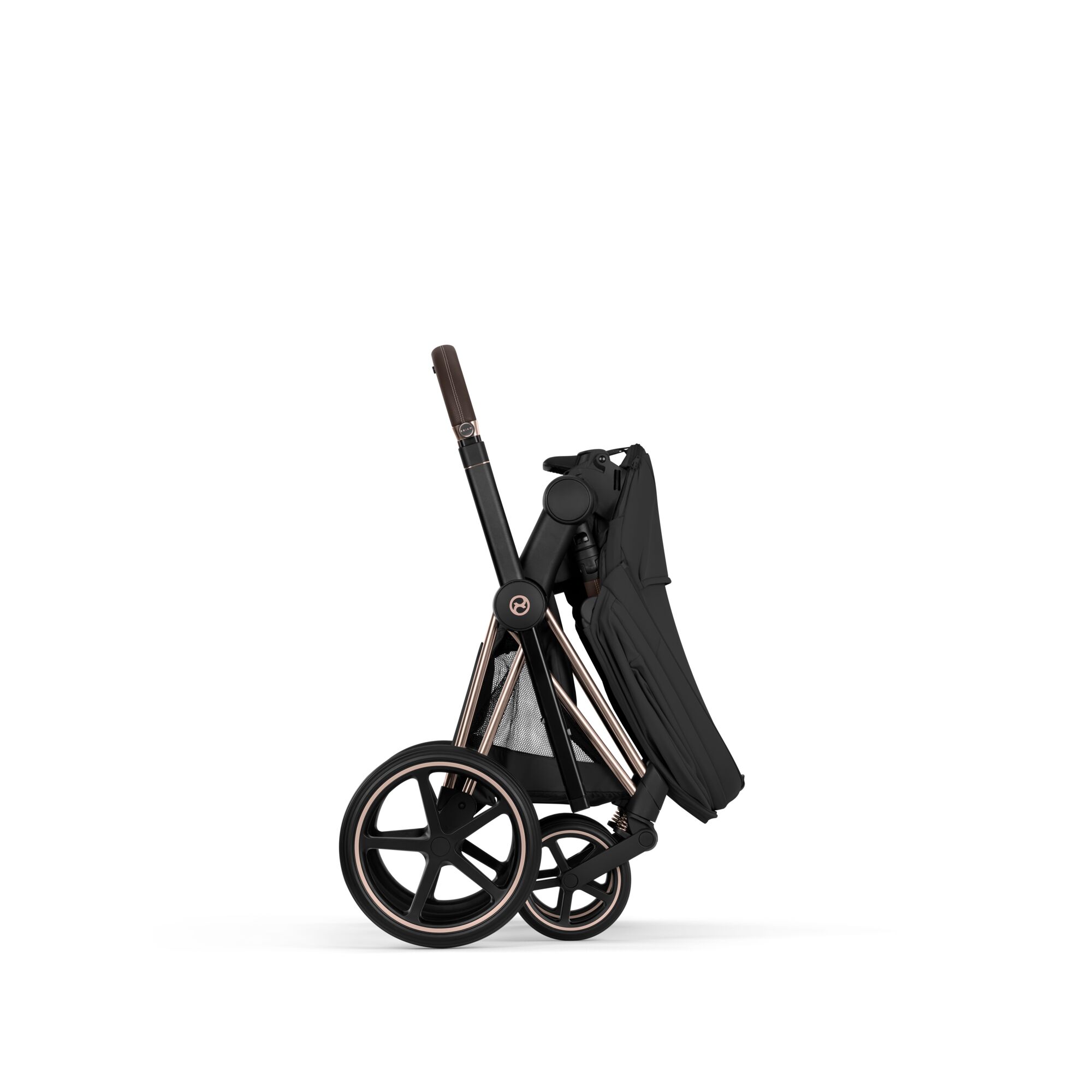 Poussette Cybex Priam Comfort avec nacelle Rosegold/Sepia Black – Image 2