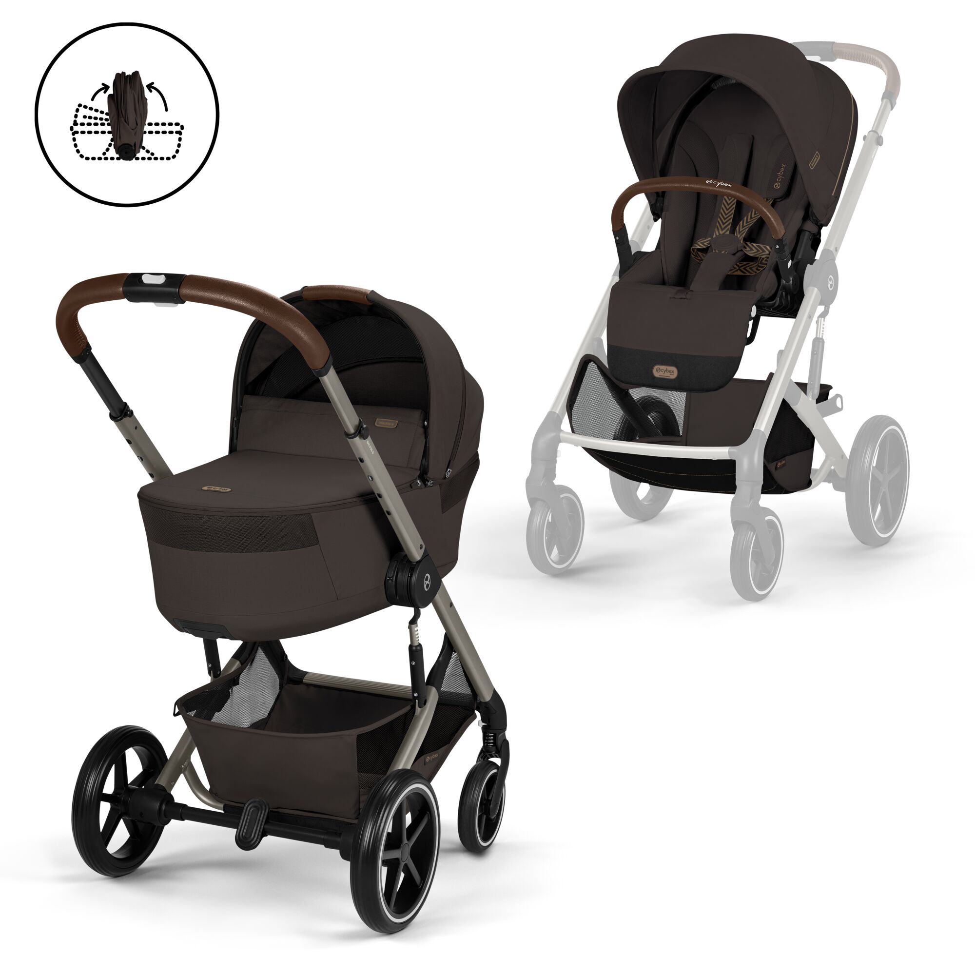 Pack Balios S Lux + nacelle pliable Chocolate Brown