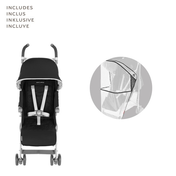 poussette canne quest sport black silver maclaren